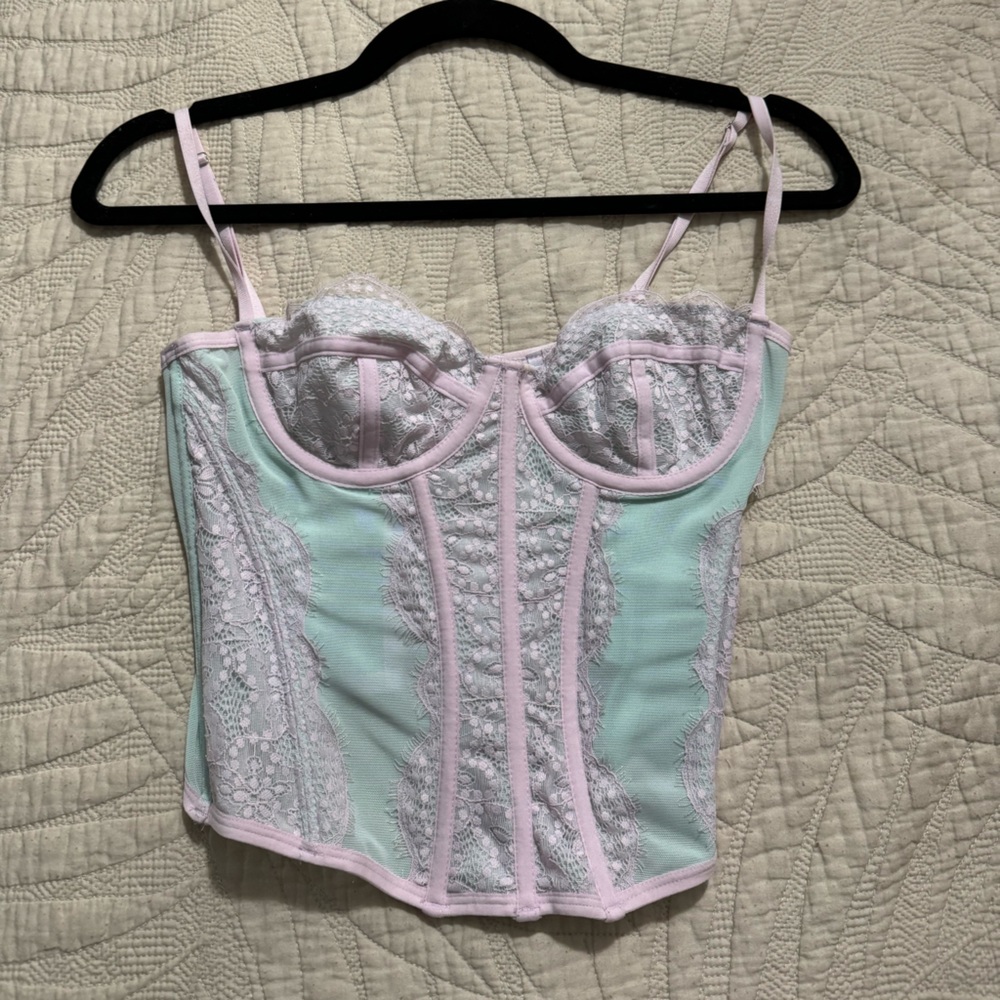 light pink out from under corset top
